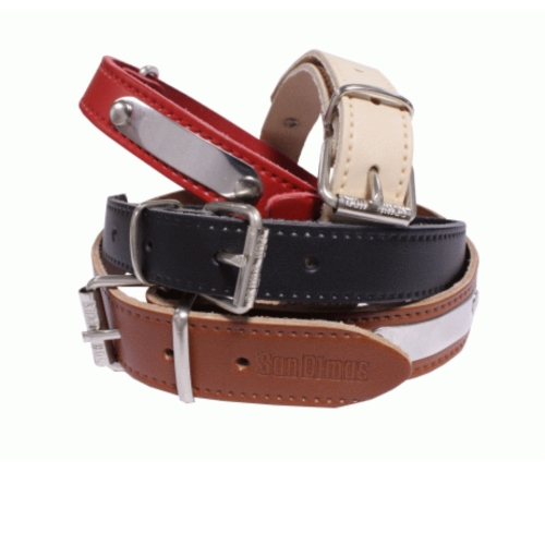 Collar de cuero con placa San Dimas