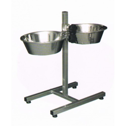 Soporte inox 2 comederos Arquivet